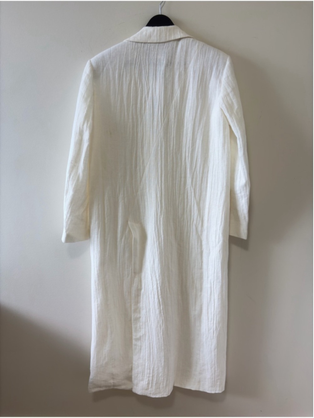 Zara Bloggers ZW Collection Linen Classic Long Frock Blazer Coat - Picture 8 of 13